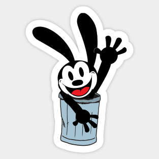 Oswald The Lucky Rabbit is hiding Sticker